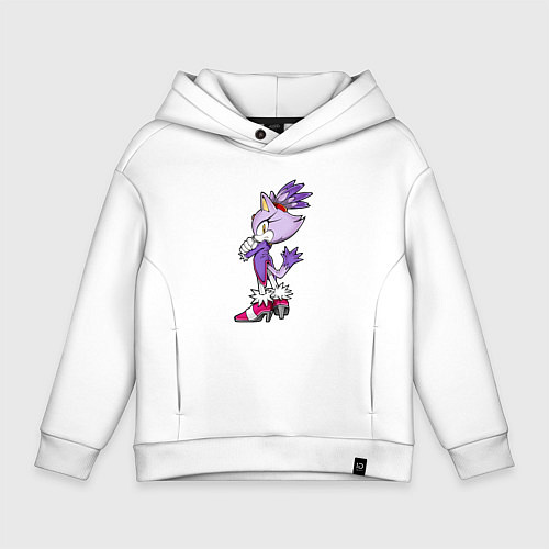 Детское худи оверсайз SONIC Кошка Блейз / Белый – фото 1