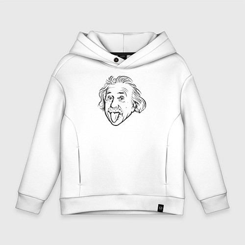 Детское худи оверсайз Альберт Эйнштейн / Белый – фото 1