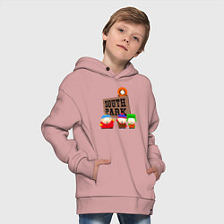 Толстовка оверсайз детская South Park, цвет: пыльно-розовый — фото 2