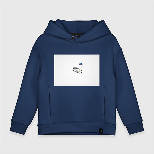 Детское худи оверсайз SUBARU / Тёмно-синий – фото 1