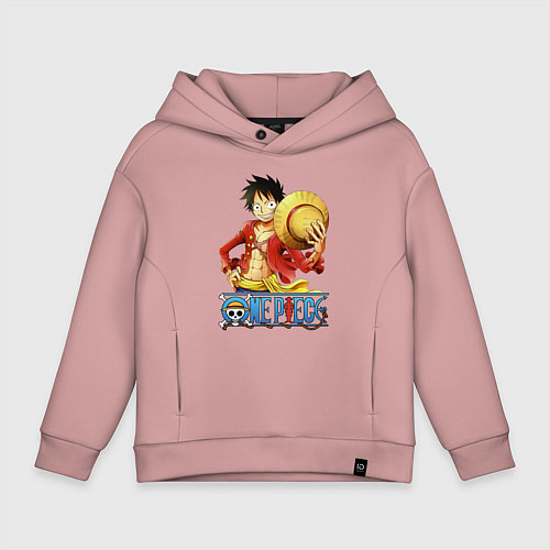 Детское худи оверсайз One Piece / Пыльно-розовый – фото 1