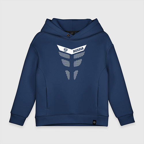 Детское худи оверсайз Экзоскелет Россия / Тёмно-синий – фото 1