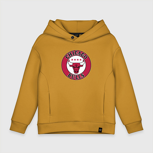 Детское худи оверсайз CHICAGO BULLS / Горчичный – фото 1