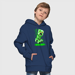 Толстовка оверсайз детская MINECRAFT CREEPER, цвет: тёмно-синий — фото 2