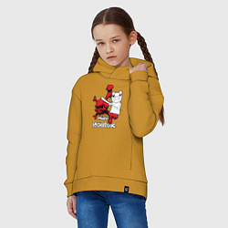 Толстовка оверсайз детская Свинка Пигги из Roblox, цвет: горчичный — фото 2