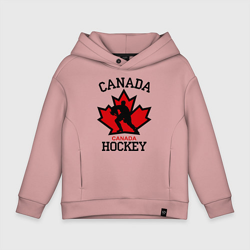 Детское худи оверсайз Canada Hockey / Пыльно-розовый – фото 1