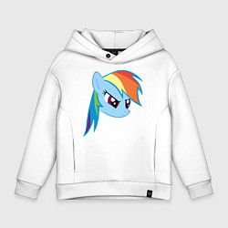 Толстовка оверсайз детская Rainbow Dash, цвет: белый