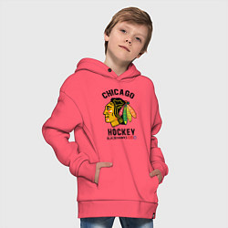 Толстовка оверсайз детская CHICAGO BLACKHAWKS NHL, цвет: коралловый — фото 2
