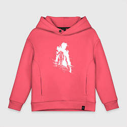 Толстовка оверсайз детская Поднятие уровня в одиночку, цвет: коралловый