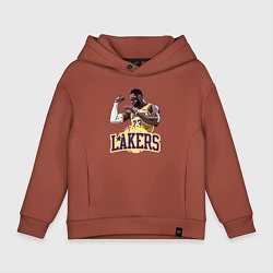 Толстовка оверсайз детская LeBron - Lakers, цвет: кирпичный