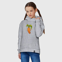 Толстовка оверсайз детская Милая морковка, цвет: меланж — фото 2