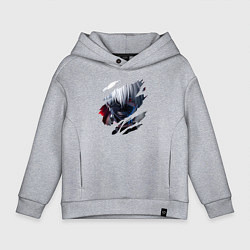 Толстовка оверсайз детская Кен Канеки, цвет: меланж