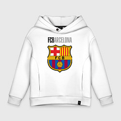 Толстовка оверсайз детская Barcelona FC, цвет: белый