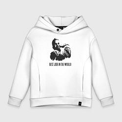Толстовка оверсайз детская Лучшая работа в мире, цвет: белый