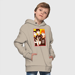 Толстовка оверсайз детская Haikyuu Haikyu Haikuu, цвет: миндальный — фото 2