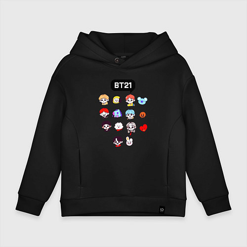 Детское худи оверсайз BTS BT21 / Черный – фото 1