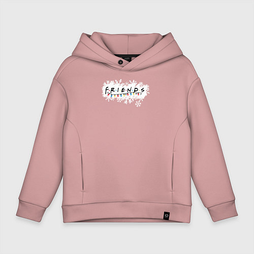 Детское худи оверсайз Friends Лого с гирляндой / Пыльно-розовый – фото 1