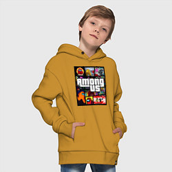Толстовка оверсайз детская AMONG US GTA, цвет: горчичный — фото 2
