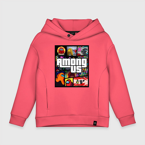 Детское худи оверсайз AMONG US GTA / Коралловый – фото 1