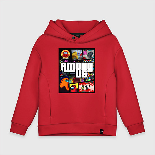 Детское худи оверсайз AMONG US GTA / Красный – фото 1