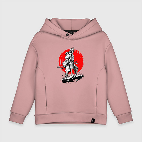 Детское худи оверсайз САМУРАЙ / Пыльно-розовый – фото 1