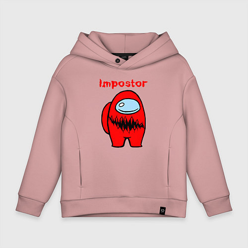 Детское худи оверсайз AMONG US - IMPOSTOR / Пыльно-розовый – фото 1