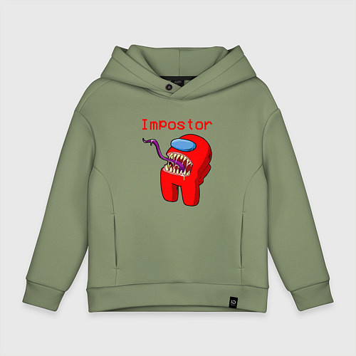 Детское худи оверсайз AMONG US - IMPOSTOR / Авокадо – фото 1