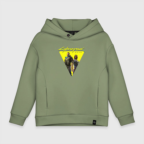 Детское худи оверсайз Cyberpunk 2077 / Авокадо – фото 1