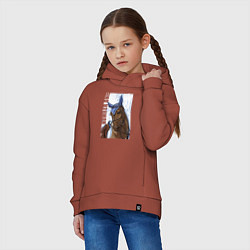 Толстовка оверсайз детская Number one, цвет: кирпичный — фото 2