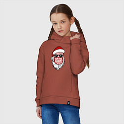 Толстовка оверсайз детская Санта в маске, цвет: кирпичный — фото 2