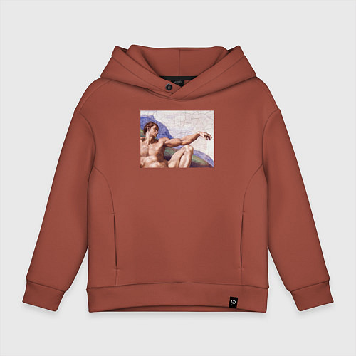 Детское худи оверсайз Искусство / Кирпичный – фото 1