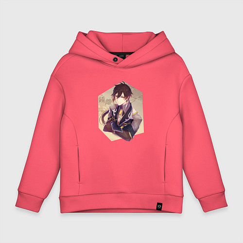 Детское худи оверсайз Чжун Ли / Коралловый – фото 1