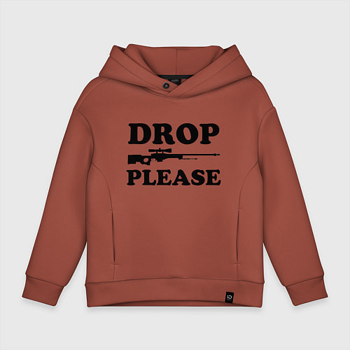 Детское худи оверсайз Drop Please / Кирпичный – фото 1