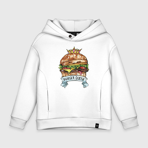 Детское худи оверсайз Burger queen / Белый – фото 1
