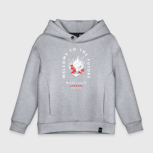 Детское худи оверсайз SAMURAI Cyberpunk 2077 / Меланж – фото 1
