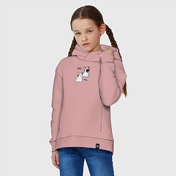 Толстовка оверсайз детская Pop Cat, цвет: пыльно-розовый — фото 2