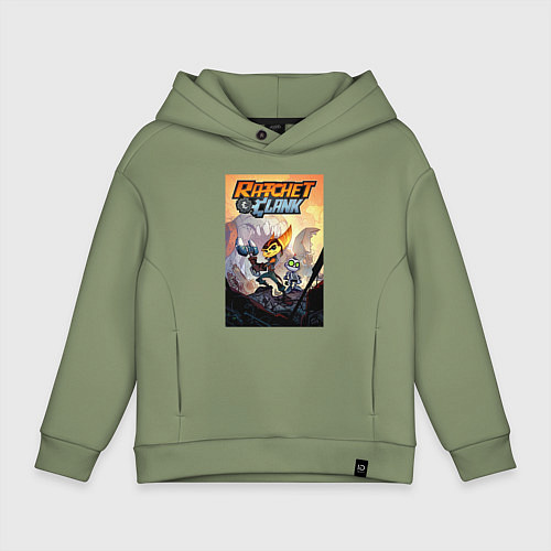 Детское худи оверсайз Ratchet & Clank / Авокадо – фото 1