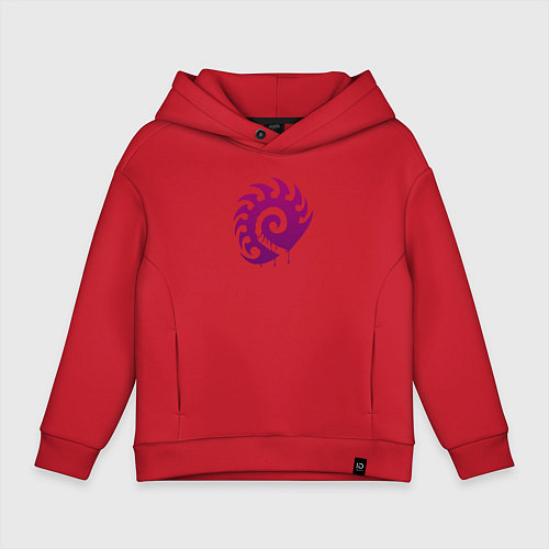 Детское худи оверсайз Zerg logo Purple / Красный – фото 1