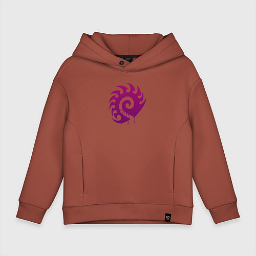 Детское худи оверсайз Zerg logo Purple / Кирпичный – фото 1