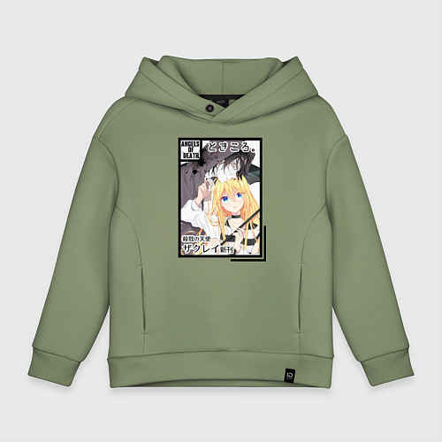 Детское худи оверсайз Ангел кровопролития / Авокадо – фото 1