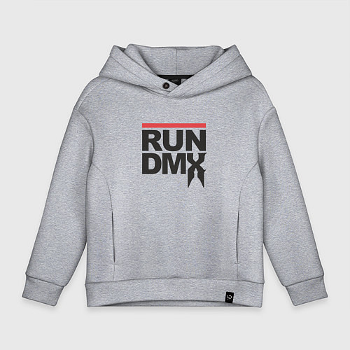 Детское худи оверсайз RUN DMX / Меланж – фото 1