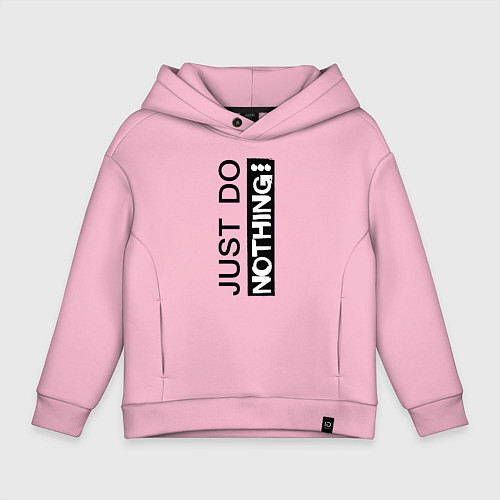 Детское худи оверсайз Just do nothing / Светло-розовый – фото 1