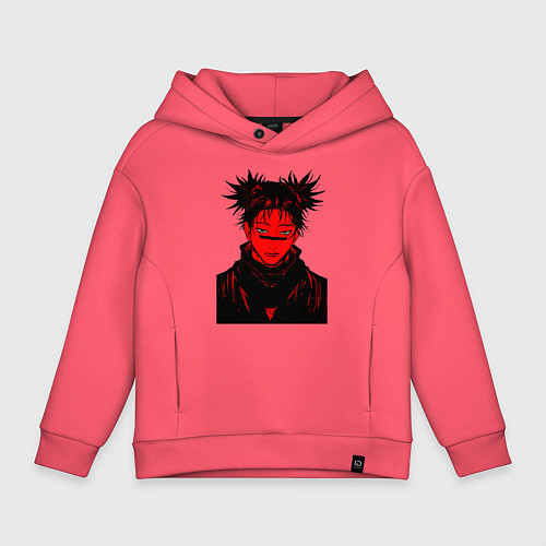 Детское худи оверсайз Кровь Чосо Магическая Битва / Коралловый – фото 1