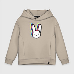 Толстовка оверсайз детская Bad Bunny logo, цвет: миндальный