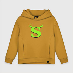 Толстовка оверсайз детская Shrek: Logo S, цвет: горчичный