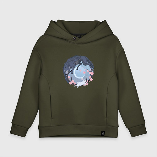 Детское худи оверсайз Легоси и Хару / Хаки – фото 1