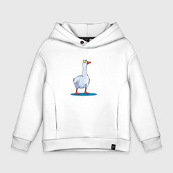 Толстовка оверсайз детская Гусь, цвет: белый