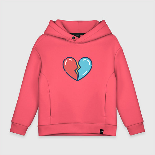 Детское худи оверсайз Сердце / Коралловый – фото 1