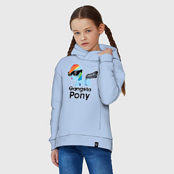 Толстовка оверсайз детская Gangsta pony, цвет: мягкое небо — фото 2
