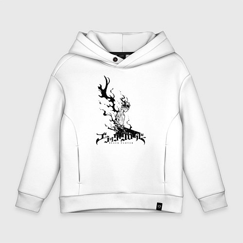 Детское худи оверсайз Черный Аста Черный Клевер / Белый – фото 1